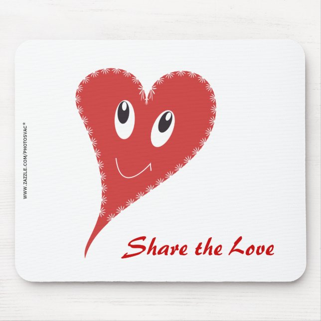 Lächelndes Herz Valentine Mousepad (Vorne)