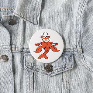 Lächelndes Hummerzeichen des Cartoon Button