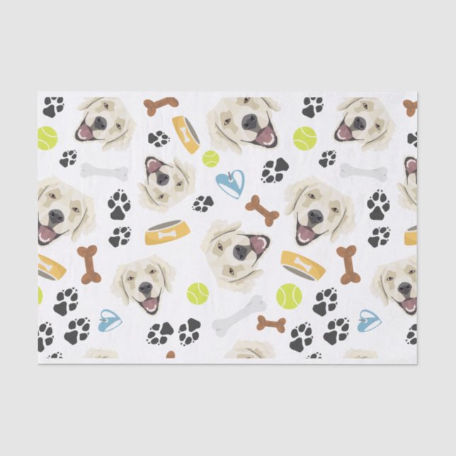 Lächelndes Hundegolden retriever Seidenpapier (Vorderseite)