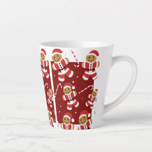 Lächelndes Illustriertes Lebkuchen Santa Milchtasse