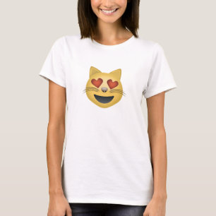 Lächelndes Katzen-Gesicht mit Herz-geformten Auge T-Shirt