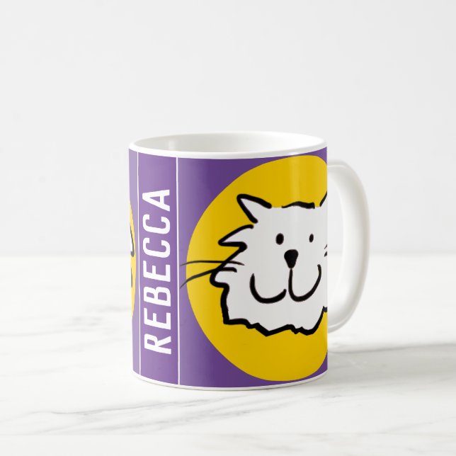 Lächelndes Katzengesicht Kaffeetasse (VorderseiteRechts)