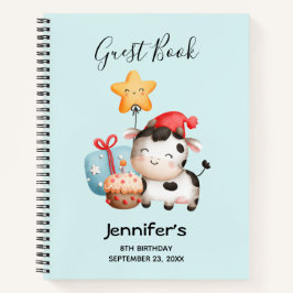 Lächelndes Kuh Niedlich Adorable Geburtstag Gästeb Notizbuch