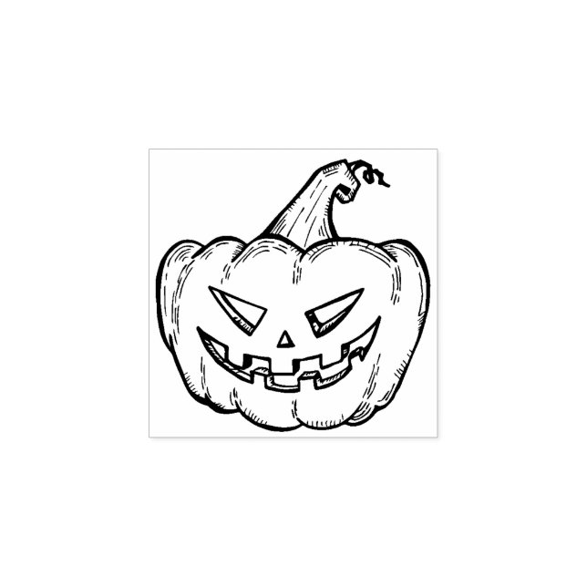 Lächelndes KürbisHalloween Gummistempel (Prägung)
