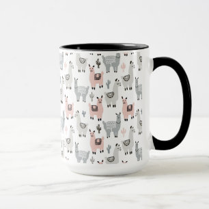 Lächelndes Lama-Muster Tasse