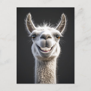 Lächelndes Llama Nah-Up Postkarte