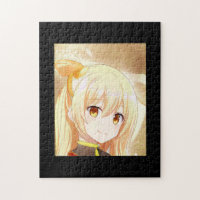 Lächelndes Mädchen mit gelben Augen Anime Manga