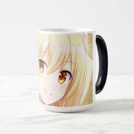 Lächelndes Mädchen mit gelben Augen Anime Manga Verwandlungstasse