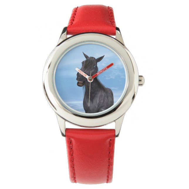 Lächelndes Pferd Armbanduhr (Vorderseite)