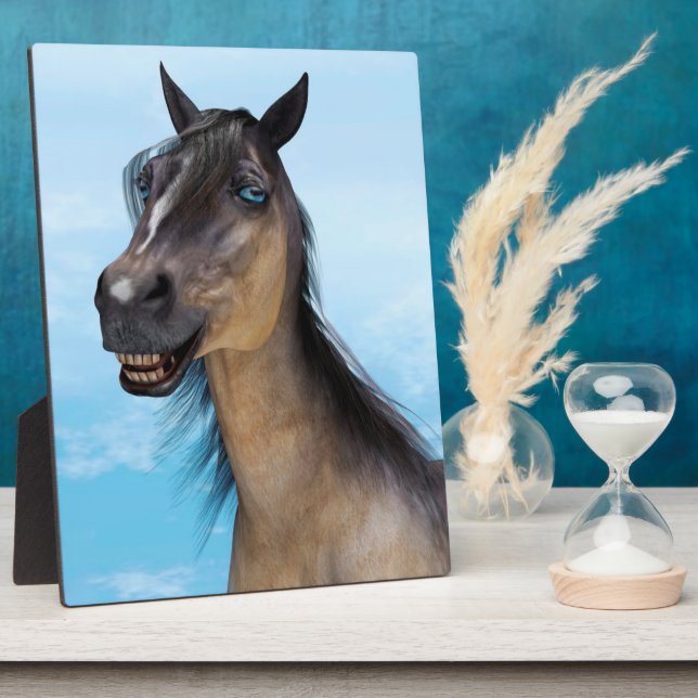 Lächelndes Pferd Fotoplatte (Seite)