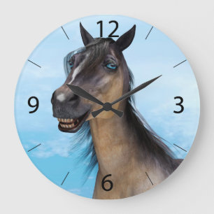 Lächelndes Pferd Große Wanduhr