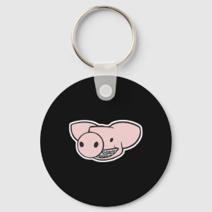 lächelndes Schwein mit Klammern Schlüsselanhänger