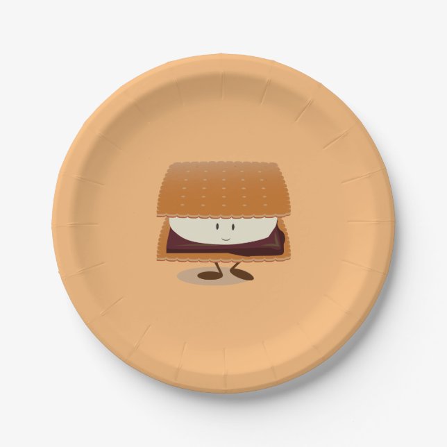 Lächelndes S'more Pappteller (Vorderseite)