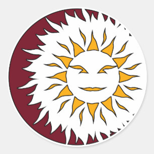 Lächelndes Sonnenexclipse Runder Aufkleber