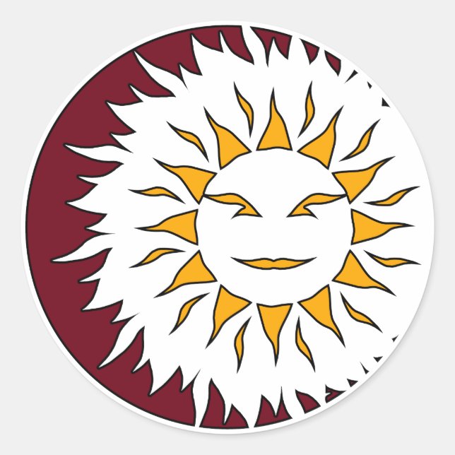 Lächelndes Sonnenexclipse Runder Aufkleber (Vorderseite)