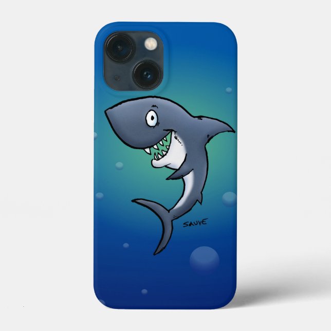 Lächelndes Sonnenhai auf blauem Hintergrund Case-Mate iPhone Hülle (Rückseite)
