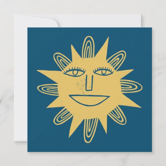 Lächelndes Sonnenlicht-Gesicht ZOLLT IT-Karte (Vorderseite)