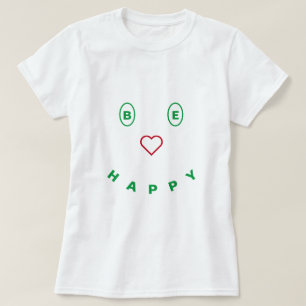 Lächelndes T - Shirt Design sei glücklich - Mach d