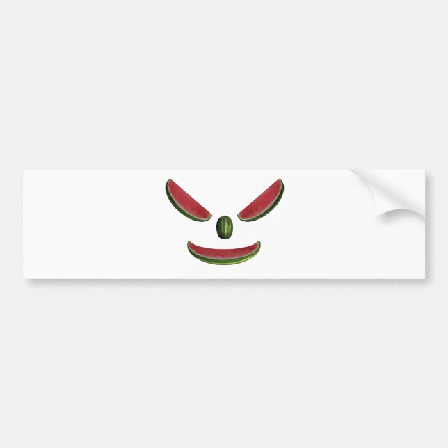 Lächelndes Watermelon-Gesicht Autoaufkleber (Vorne)