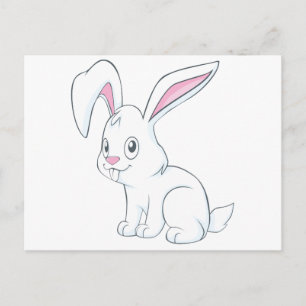 Lächelndes Weißes Kaninchen Postkarte
