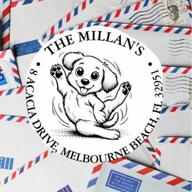 Lächelndes Welpenthema Permastempel (Celebrate your love for puppies with our smiling puppy lover self-inking stamp )