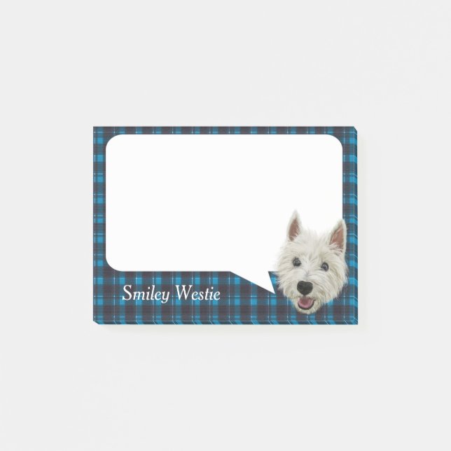 Lächelndes Westhochland Terrier Post-it Klebezettel (Vorderseite)
