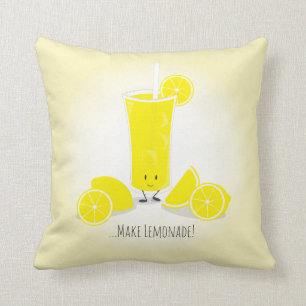 Lächelndes Wurfs-Kissen des Limonade-Glas-  Kissen