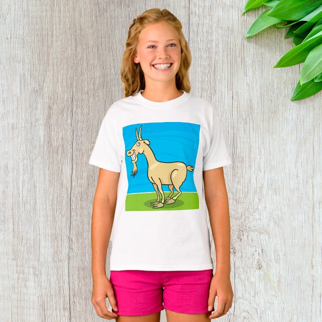 Lächelndes Ziegenvieh Cartoon T-Shirt (Von Creator hochgeladen)