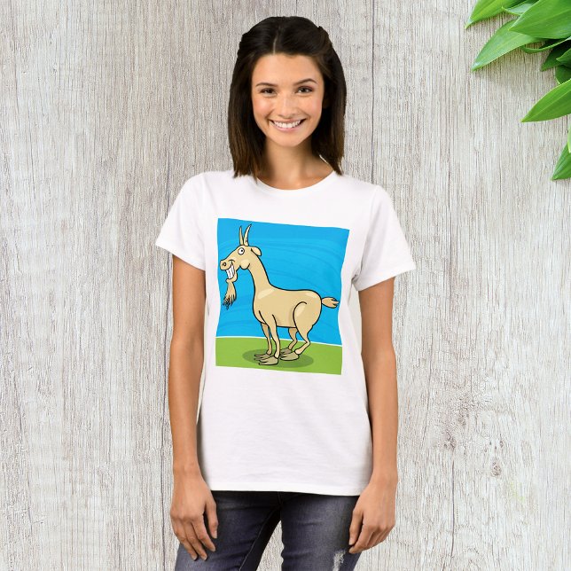Lächelndes Ziegenvieh Cartoon T-Shirt (Von Creator hochgeladen)
