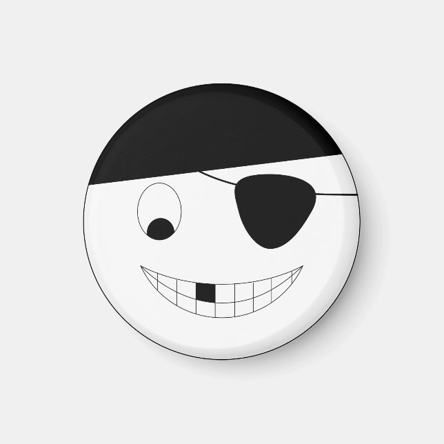Lächelpiraterie Piratenflagge Magnet (Vorne)