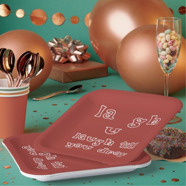 Lachen, bis Sie fallen lassen Pappteller (Multi)