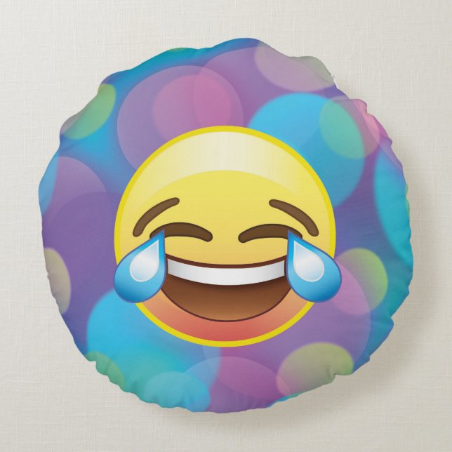 Lachen, bis Sie Risse von Glück Emoji Kissen (Rückseite)