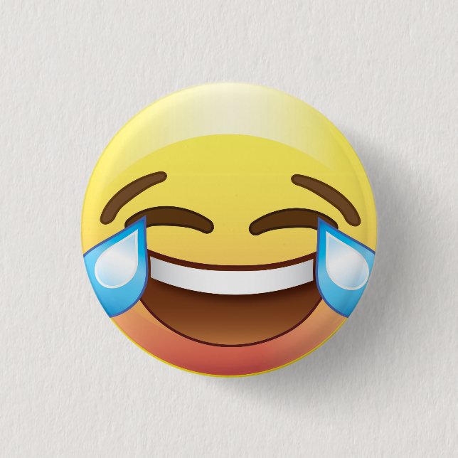 Lachen, bis Sie schreien, Risse von Glück Emoji Button (Vorderseite)