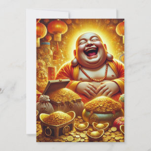 Lachen Buddha Pool of Wealth - Chinesisches Neujah Feiertagskarte