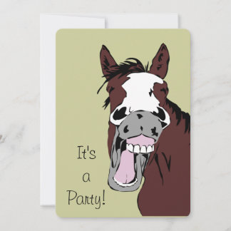 Lachen Cartoon Pferd Geburtstag Custom Einladung
