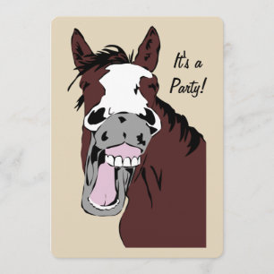 Lachen Cartoon Pferd Geburtstag Custom Einladung