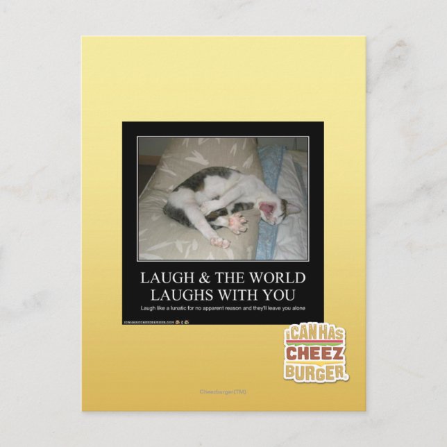 Lachen & die Welt lacht mit dir Postkarte (Vorderseite)