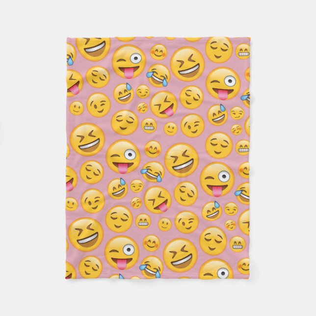 Lachen heraus lautes (lol) Emoji Muster Fleecedecke (Vorderseite)