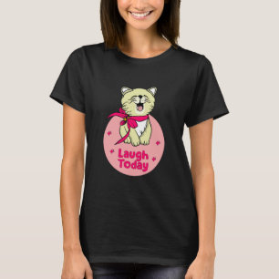 Lachen Heute Kawaii glückliche lustige Katze lache T-Shirt