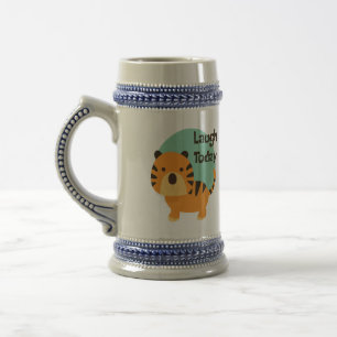Lachen Heute Kawaii niedlicher Tigerorange Bierglas
