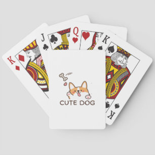 Lachen Hund spielt Karten Spielkarten