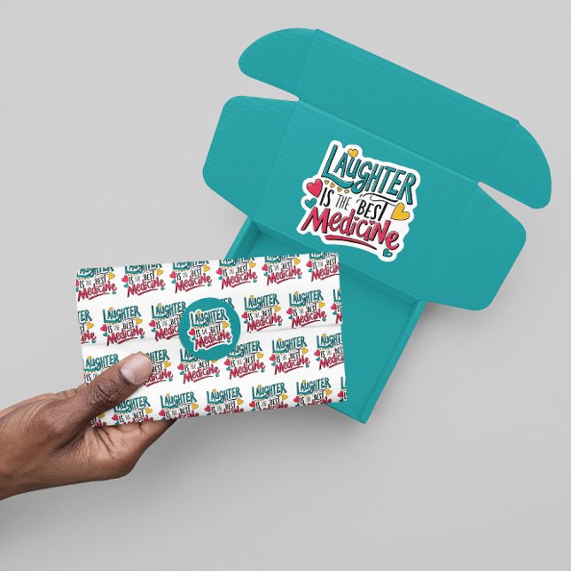 Lachen ist das beste medizinisches Gewebepapier Seidenpapier (Cheer someone up with this, "Laughter is the best medicine" tissue paper! )