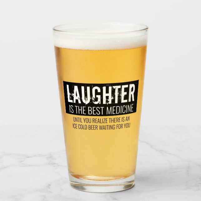 Lachen ist das Motivierend Medizin-Funny Glas (Vorne (Gefüllt))