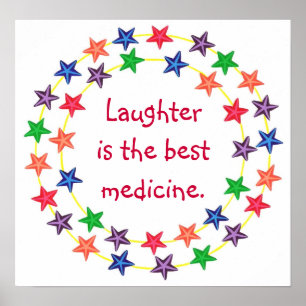 Lachen ist die beste Medizin Colorful Star Poster