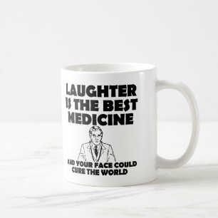 Lachen ist die beste Medizin Dein Gesicht Lustiger Kaffeetasse