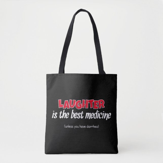 Lachen ist die beste Medizin | Funny Zitat Tasche (Vorderseite)