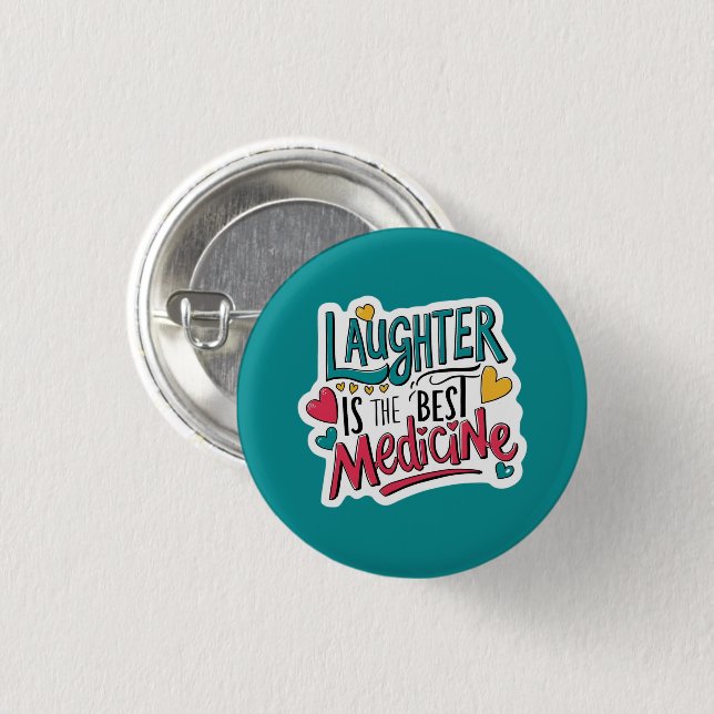 Lachen ist die beste Medizin-Taste Button (Vorne & Hinten)