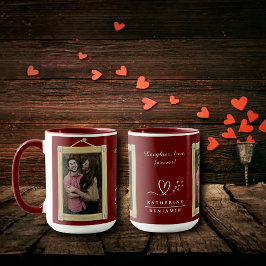 Lachen, Liebe, für immer ein paarwallisches Foto Tasse