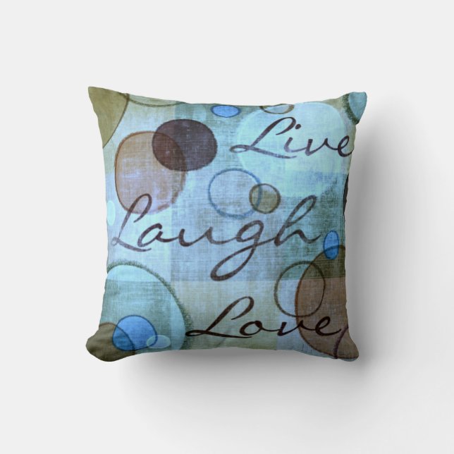 Lachen-Liebe leben grungy Throwkissen Kissen (Vorderseite)