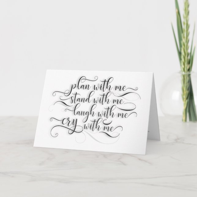 Lachen mit mir - Vorschlag für eine süße Bridesmai Karte (Vorderseite)